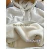 Sudadera Gruesa con Capucha de Borrego para Niñas, Forrada de Polar Gris, para Niños Mayores, Otoño e Invierno, Corte Holgado, Capa Interior Ultra Gruesa para el Noreste