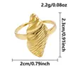 Moda Europea y Americana Anillo de Caracola de Acero Inoxidable Serie Oceánica Joyería Anillo Unisex Hip-Hop Estilo Apilable Base de Anillo
