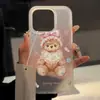 Adequado para Apple 17Pro, capa de telefone de urso fresca e fofa, novo modelo iPhone 16Pro, 15 nicho, 14 simples, 13