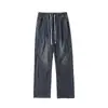Jeans de calle lavados de moda para hombre, retro, holgados, ins, de verano, callejera americana, hip hop, rectos, informales