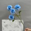Rosa de calola de 4 cabezas y ramas altas, multicabezal, flor artificial para boda, decoración de boda, flor falsa, venta al por mayor transfronteriza
