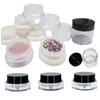 Botella redonda mixta de 5 g, 20 g y 30 g, repleta de varios diamantes para uñas, polvos de joyería, lentejuelas, crema facial cosmética, caja de subembalaje.