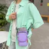 Bolso Cruzado Estilo Dulce Fresco Bloque de Color Dopamina Japonesa Personalidad de Estudiante Viaje Ligero Elegante Cordón Bolsa para Botella de Agua