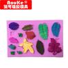 Molde para fondant de pastel con hojas de plantas, bricolaje, pegamento líquido de rana, E048