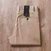 Pantalones rectos casuales de negocios finos para hombre, color caqui, holgados, de algodón y lino, no elásticos, con textura de alta gama, Verano 2023