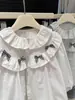 Camisas Nuevas de Estilo Primavera para Niñas, Camisas de Manga Larga de Moda Estilo Coreano para Bebés Niñas, Tops Elegantes para Niños, Tendencia Casual en Ropa Infantil