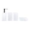 Baño plástico de cuatro piezas transparente cuadros diamante fábrica mayoreo baño enjuague bucal soporte para cepillo juego de cuatro piezas