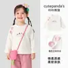 Promoção de Camiseta de Manga Longa para MeninasKaka Panda Camiseta Básica para Bebê Menina Outono Top Infantil Primavera e Outono Roupas Infantis