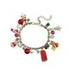 Adornos Navideños Transfronterizos Copo de Nieve Gorro Navideño Pulsera Reno Pulsera de Muñeco de Nieve con Cuentas Set de Joyería Al por Mayor