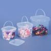 Barril Cuadrado Portátil de 5 L Grado Alimenticio Barril para Comida de Perro y Gato Almacenamiento de Bocadillos de Medusa Barril de Plástico Transparente Barril para Empaque de Langosta