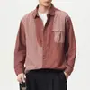 Ropa de Hombre Xintang Primavera/Verano Nueva Camisa Rayada Bloque de Color Retro Americana, Estilo Old Money Camisa de Manga Larga Vintage de Color Contrastante