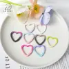 Llavero de Aleación de Hebilla de Primavera Colorida en Forma de Corazón con Gradiente de Doble Color Anillo Colgante para Cadena de Teléfono DIY