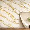 Pegatinas de pared autoadhesivas IXPE transfronterizas, fondo blanco con patrón de malla de hilo dorado, rollo de renovación de papel tapiz brillante, al por mayor