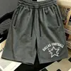 Pantalones Cortos Deportivos para Hombre con Estampado Inglés y Cordón, Casual de Secado Rápido Transpirables para Exteriores, Fitness, Running