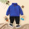Traje Nuevo para Niños Pequeños de Primavera y Otoño Sudadera Casual de Manga Larga Color Albaricoque con Bolsillo Lateral y Leggings