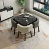 Mesa de comedor plegable que ahorra espacio para uso doméstico en apartamentos pequeños, juego de mesa y sillas para reuniones en tiendas, mesa redonda de recepción para ocio