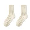 Calcetines de Lana Otoño e Invierno Nuevos Engrosados Simples Color Puro Cálidos Trenzados Media Caña Calcetines de Mujer Ins Modernos Versátiles Medias