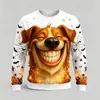 Sudadera Divertida de Perro Golden Retriever, Más Vendida Transfronteriza, para Halloween con Estampado de Calabaza, Murciélago y Fantasma, Cuello Redondo, Jersey