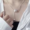 Colar de Borla de Contas Redondas Escovadas Feminino Simples Sensação de Alta Qualidade Moda Design de Nicho Personalizado Corrente de Clavícula Luxo Leve Primeira Joia