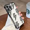 Funda de Teléfono Móvil Transparente Graffiti Rayo Manzana 17Promax Funda con Airbag Iphone15 Funda Anticolisión Apple 18Pro