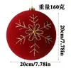 Bolas de Natal Veludadas Grandes, Multicoloridas, de Formato Único, Enfeites de Árvore de Natal Pintados, Bolas Decorativas para Atmosfera Festiva, Personalizáveis