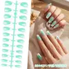 24 Piezas de Uñas Postizas Estilo Francés Color Blanco Sólido de Longitud Media en Tonos Nude y Rosa, Puntas Completas para Uñas, Ultradelgadas y Aclarantes