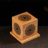 Portaincienso de Madera Salvia Blanca Adornos de Purificación de Cristal Portaincienso Caja de Madera de Bambú Sándalo Recortado Soporte para Incienso Incienso Doble Agujero