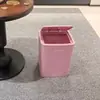 Cubo de basura abatible de gatito con tapa emergente tipo pulsador para baño y cocina del hogar, gran capacidad, diseño de dopamina con tapa