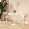 Mesa Redonda Blanca Nórdica, Estilo Tulipán, Mesa de Café Casual Estilo Ins, Mesa Redonda Minimalista para Reuniones, Mesa y Sillas para Té con Leche, Mesa de Comedor