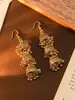 Pendientes de Borla de Campana Grande de Tres Capas Bohemios Calientes Transfronterizos Pendientes Retro Exóticos Retro Personalizados Combinan con Todo