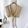 Xale Pequeno Popular Cyber de Ombro Amarrado Externo Verão Coreano Tricotado Sala com Ar Condicionado Feminino Primavera e Outono Proteção de Pescoço Seda de Gelo Fino de Alta Qualidade