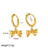 Pendientes de Aro con Lazo Europeos y Americanos 18K Pendientes Moda Femenina Temperamento Alto Sentido Cadena de Serpiente de Acero Inoxidable Pendientes de Amor