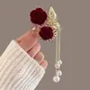 Orquídea lírio rabo de cavalo alto clipe artefato fixo grampo de cabelo feminino parte de trás da cabeça rosa franja bola cabeça grampo de cabelo