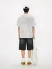 Camiseta de Manga Corta con Cuello Redondo para Hombre G-stone, Estilo Vintage Desgastado con Estampado de Pequeño Lema, Moderna de Corte Holgado