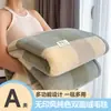 Manta de vellón de doble cara engrosada, diseño de cuadros de color sólido, manta cálida para arroparse, manta para siestas en el sofá, regalo de exportación transfronteriza, manta promocional