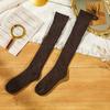 Calcetines de otoño e invierno para pantorrilla, calcetines de algodón para mujer, calcetines cálidos de rizo engrosados, color liso, tendencia coreana ins, calcetines altos hasta la rodilla