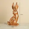 Explosiones Transfronterizas Conejo de Pascua con Flock Jardín Adornos Decorativos Musgo de Simulación Lindo Conejo de Resurrección Joyería de Escritorio