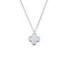 Collar de Trébol de Cuatro Hojas Igual al de Celebridad de Internet para Mujer Acero de Titanio Estilo Coreano Elegante Cadena para Clavícula Moderno Versátil Pequeño Colgante de Concha Fresca