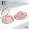 Jinze Pedidos: Tampa Ondulada Redonda, Caixa Compacta de Pó com Encaixe, Caixa de Blush, Material de Embalagem Plástico Caixa Vazia