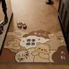 Tapete de entrada de PVC com laços estilo desenho animado, pode ser cortado no tamanho, adequado para entrada de casa, raspador de lama e sujeira, tapete de entrada
