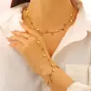 Amazon Pulsera de Acero Inoxidable Chapado en Oro Collar de Hoja Personalizado Set Sencillo Accesorios para Mujer