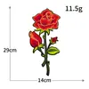 Parche Bordado de Flor de Rosa Ampliada de Alta Venta para Computadora Tela Bordada de Boutique Parche Bordado Sin Costuras Lentejuela Adhesivo Termofusible Parche DIY