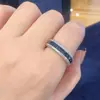 Anel quadrado de prata cravejado personalidade simples temperamento anel romântico para casal presente de aniversário