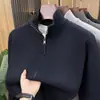 Cardigan de Tricô Jacquard Pesado 800g Masculino 2026 Outono/Inverno Novo Gola Alta Aconchegante Espesso Casaco Suéter Masculino