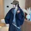 Chaqueta de Algodón Acolchada con Capucha a Cuadros Empalmados Estilo Coreano Talla Grande para Mujer Otoño e Invierno Nueva Holgada Casual
