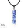 Collar Cilíndrico de Cristal Natural de 30 mm Estilo Minimalista Europeo y Americano Transfronterizo Colgante de Piedra Preciosa Cilíndrica Tallada de Ágata en Bruto