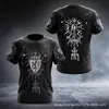Padrão de bandeira e brasão da Noruega impressão 3D nova T-shirt casual unissex de manga curta direto do fabricante
