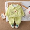 Conjunto de Manga Larga para Niñas 2025 Moda Otoño Nuevo Elegante Ropa de Bebé para Niños Conjunto de Dos Piezas Moderno al Por Mayor