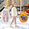 Meia-calça Grossa Forrada com Fleece para Inverno Infantil Laço Meia para Menina Dançarina Roupa de Bebê Leggings
