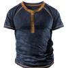 Camiseta de manga corta estampada de comercio exterior para hombre, camiseta de verano de manga corta con cuello redondo y botones de hip hop, top de moda para hombre, 2023